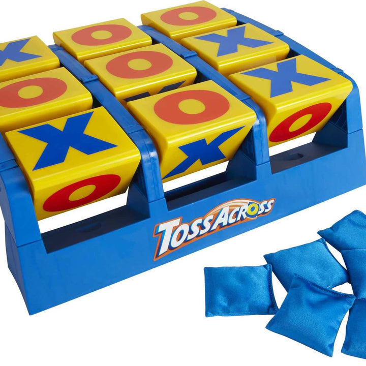 Bundle of Mattel Games Toss Across Kids Outdoor Game, Bean Bag Toss, Get Three-in-a-Row 2-4 Players + Bounce-Off Duel 2-Player Game for Kids, Teens & Adults, Slam The Paddles & Balls Pop Out Toss Across + Bounce-off Duel