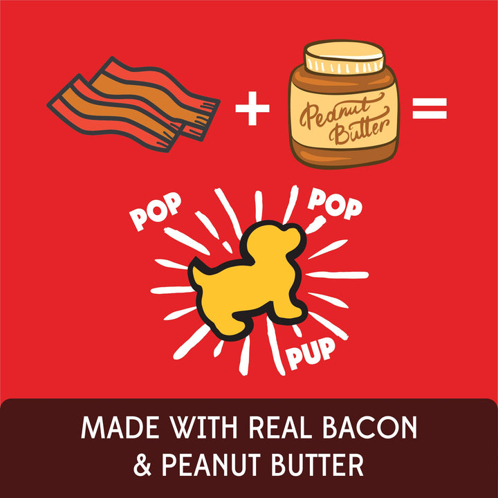 Plus - Puffed Dog Treats with Prebiotics and Probiotics - Bacon & Peanut Butter (24oz) - Made in USA 24 oz.
