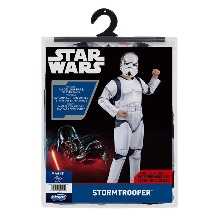 Star Wars Stormtrooper Official Youth Halloween Costume - Premium Quality Padded Jumpsuit with Plastic Mask Medium