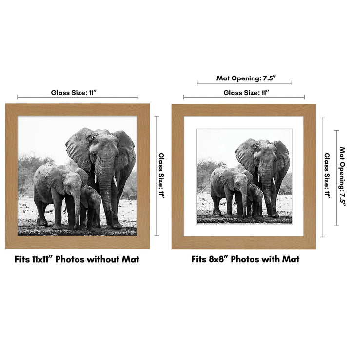 Americanflat 6x8 Picture Frame with Shatter-Resistant Glass - Use as 3x5 Frame with Mat or 6x8 Frame Without Mat - Signature Collection - Photo Frame for Tabletop and Wall Display - White 6x6