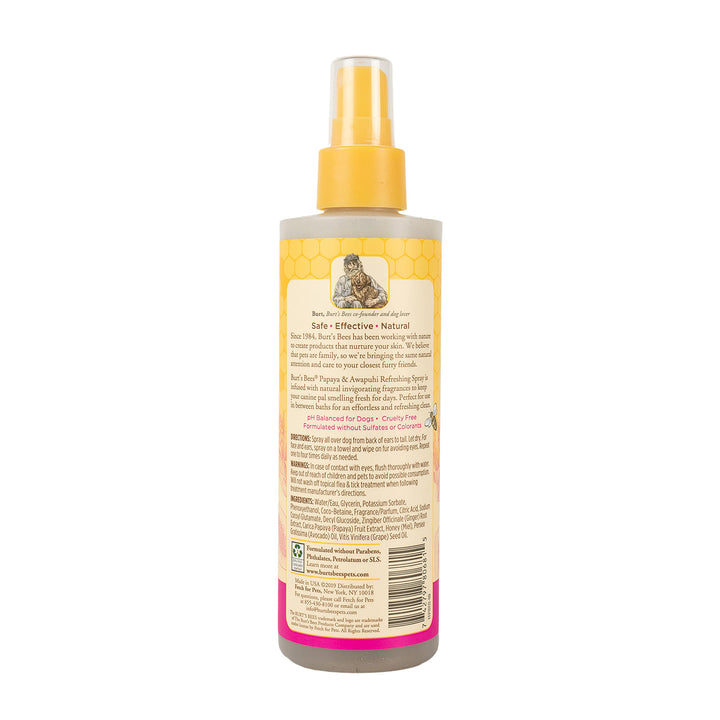 Burt's Bees for Pets Deodorizing Spray & Conditioner with Natural Papaya & Awapuhi Fragrance | Burt's Bees Dog Spray - Cruelty Free, Sulfate & Paraben Free, pH Balanced for Dogs - Made in USA, 8 Oz 8 Fl Oz (Pack of 1)