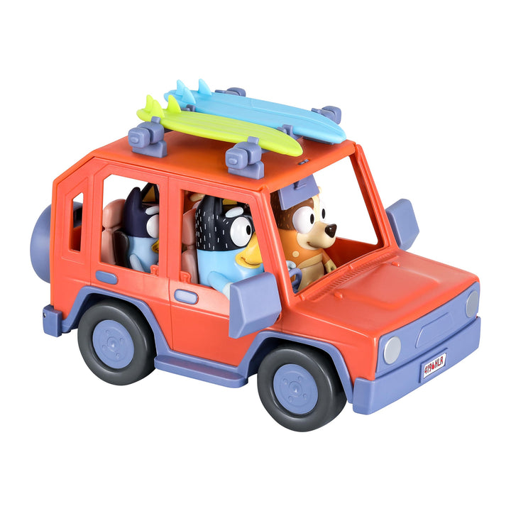 Bluey Heeler Family 4WD Vehicle and 4 Figure Pack, 2.5-3 Inch Figures, 2 Surfboards Accessories and Stickers |  Exclusive