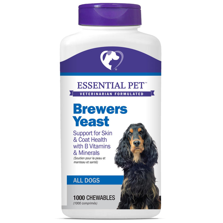 Essential Pet Products Brewers Yeast Chewable Tablets with Garlic, B Vitamins & Minerals for Dogs,White