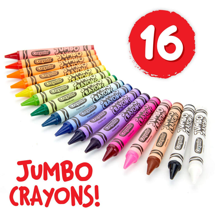 Crayola Jumbo Crayons Bulk, 6 Sets of 16 Large Crayons for Toddlers & Kids, School Supplies, Gifts [ Exclusive] 16 Count (Pack of 6) Set of 6 - Jumbo