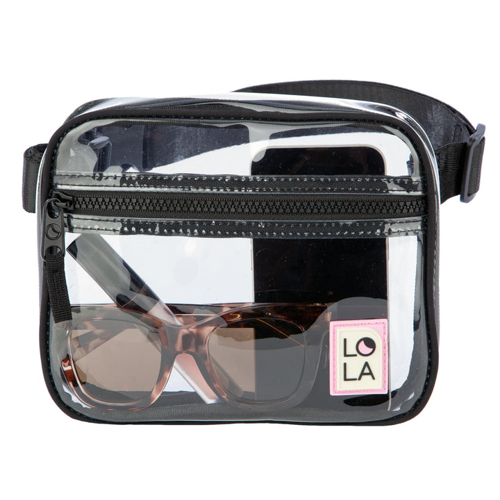 Clear Stadium Concert Festival See-Through Water Resistant Backpack - Luna - Black