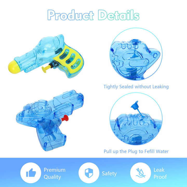 8-Piece Water Gun Set for Kids - Dinosaur Squirt Guns - Water Blaster Soakers - Water Activated Vests - Long-Range Shooting - Summer Pool and Beach Toy