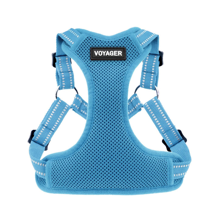 Best Pet Supplies Voyager Adjustable Dog Harness with Reflective Stripes for Walking, Jogging, Heavy-Duty Full Body No Pull Vest with Leash D-Ring, Breathable All-Weather - Harness (Baby Blue), L Harness (Baby Blue) L (Chest: 20 - 25")