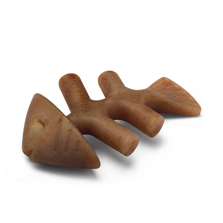 Benebone 2-pack Fishbone/Wishbone Durable Dog Chew Toys, Real Fish, Real Bacon, Made in USA, Small