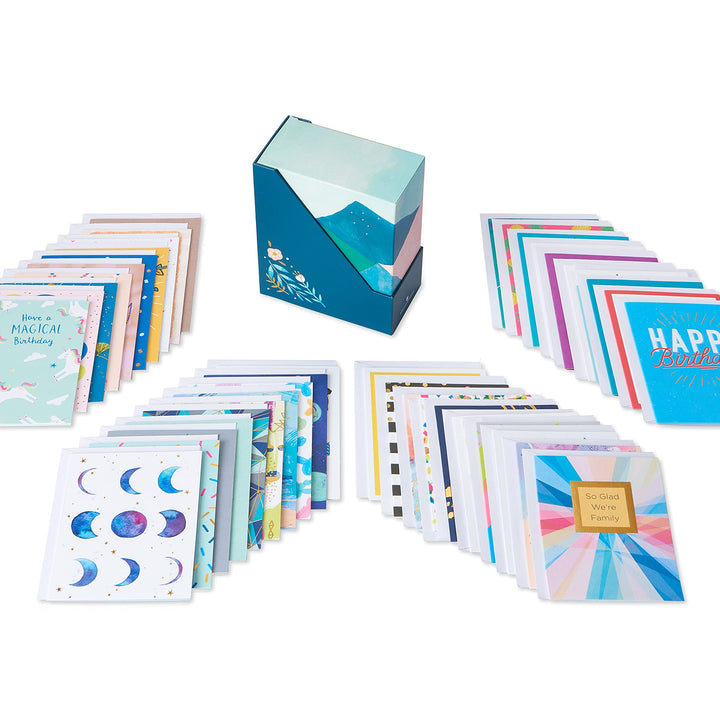 American Greetings Deluxe Birthday Card Assortment, Bright & Cheerful (40-Count)