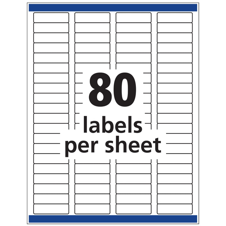 Avery Removable ID Labels, Sure Feed, Removable Adhesive, 0.5" x 1.75", 2,000 Labels (6467)