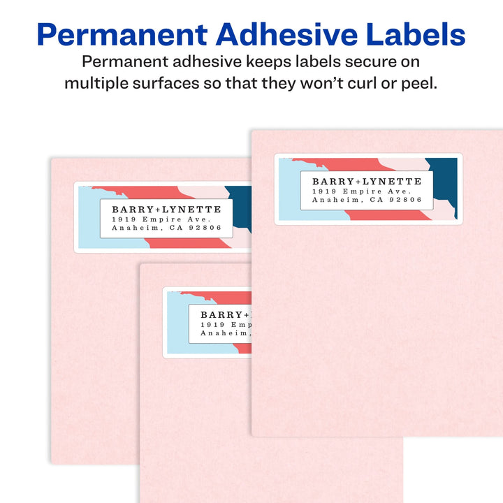 Avery Address Labels with Sure Feed for Inkjet Printers, 1" x 2-5/8", 750 Labels, Permanent Adhesive (8160) - 08160, White