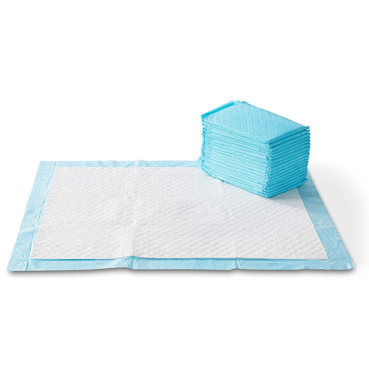 Basics Absorbent Dog and Puppy Pee Pads with 5-Layer Leak-Proof Design and Quick-Dry Surface for Potty Training, Heavy Duty Absorbency, Giant, 27.5 x 44 Inch - Pack of 30, Blue & White Giant (30 Count)