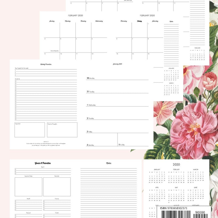 Christian Planner: God is Within Her She Will Not Fall, Psalms 46:5: Weekly and Monthly Planner, Calendar Agenda with Grid Overview, To Do List & ... Spreads (2020 Planner, January - December)