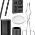 7 Pieces Graphite Torch Melting Casting Kit Including 2 Graphite Mold,2 Graphite Crucibles,2 Graphite Rods,1 Tong for Melt.