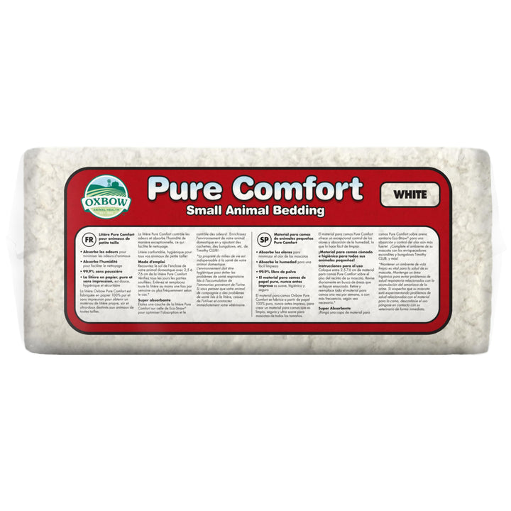 Oxbow Pure Comfort Small Animal Bedding - Odor & Moisture Absorbent, Dust-Free Bedding for Small Animals, White, 36 Liter Bag, 15.0" L x 8.7" W x 3.5" Th