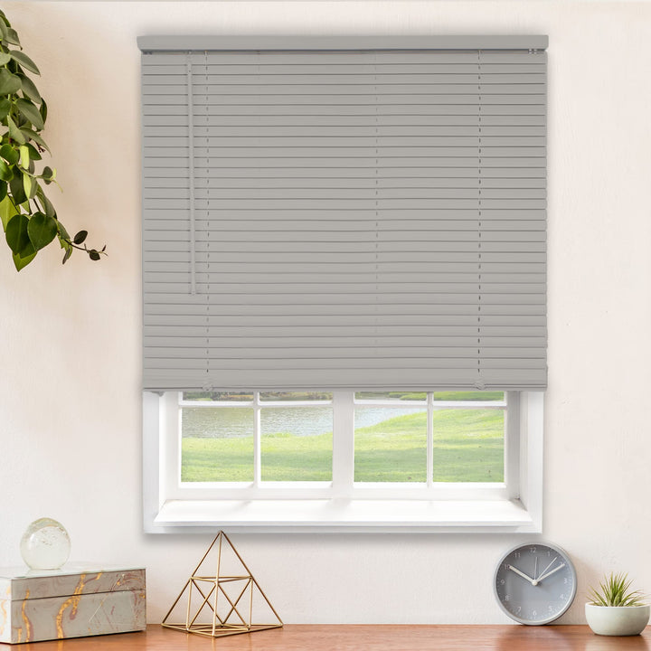 CHICOLOGY Blinds for Windows , Mini Blinds , Window Blinds , Door Blinds , Blinds & Shades , Camper Blinds , Mini Blinds for Windows , Horizontal Window Blinds , Gloss Gray, 12"W X 36"H Gray (Commercial Grade)