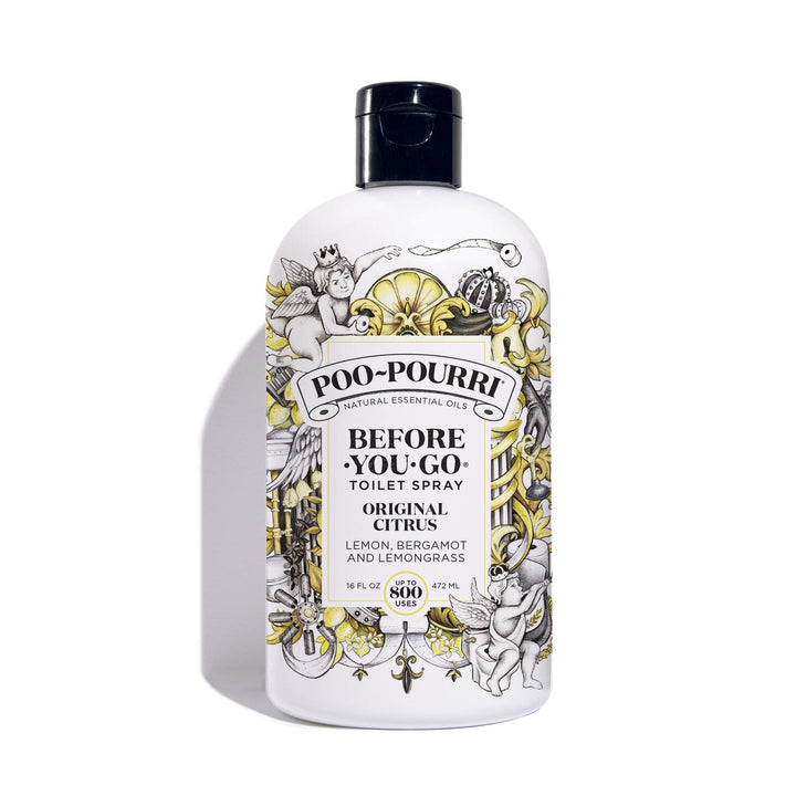 Poo-Pourri Before-You-Go Toilet Spray, Original Citrus, Refill Bottle 16 Fl Oz - Lemon, Bergamot and Lemongrass 1 Pound (Pack of 1)