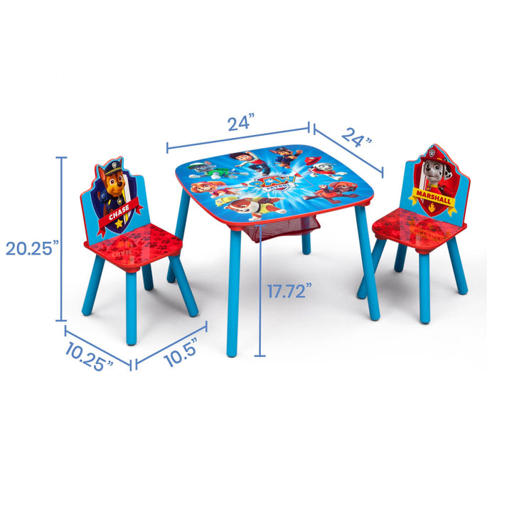 Delta Children Kids Table Storage (2 Chairs Included) -Ideal for Arts & Crafts, Snack Time, Homeschooling, Homework & More, Baby Shark, 3 Piece Set