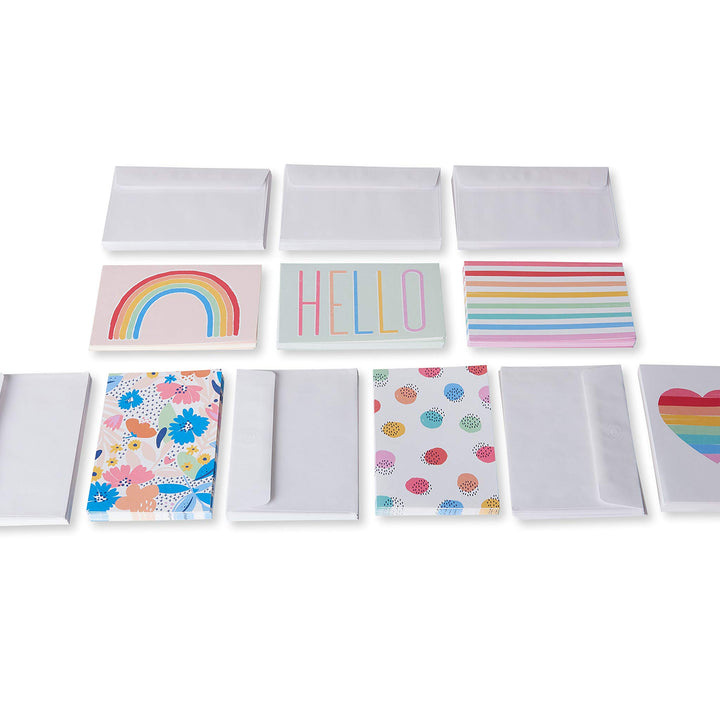 American Greetings Blank Cards with White Envelopes for All Occasions, Rainbow Designs (48-Count)