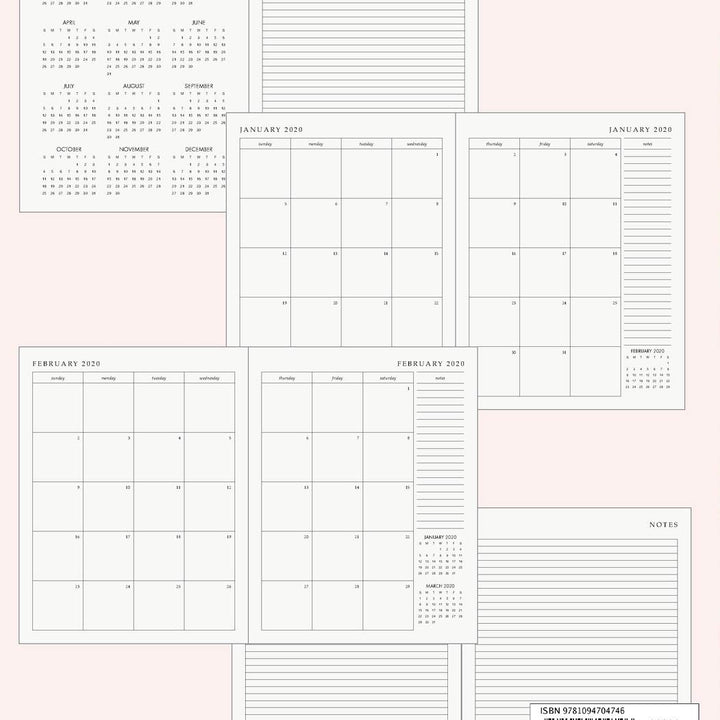 2020-2024 Five Year Planner: Monthly Logbook and Journal, 60 Months Calendar (5 Year Monthly Agenda 2020, 2021, 2022, 2023, 2024 Large Size 8.5x11)