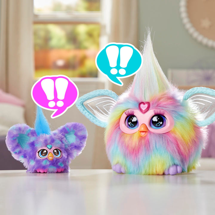 Furby Furblets Loo-Lay Mini Friend, 45+ Sounds & Music, Speaks Only Furbish, Electronic Plush Toys for 6 Year Olds & Up, Multicolor Loo-lay (Gamer Music)