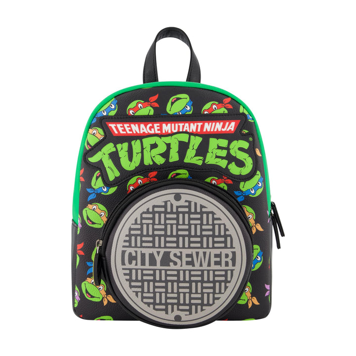 Concept One Teenage Mutant Ninja Turtles Mini Backpack, TMNT Small Travel Bag for Men and Women, Adjustable Shoulder Straps, Pizza, 10 Inch