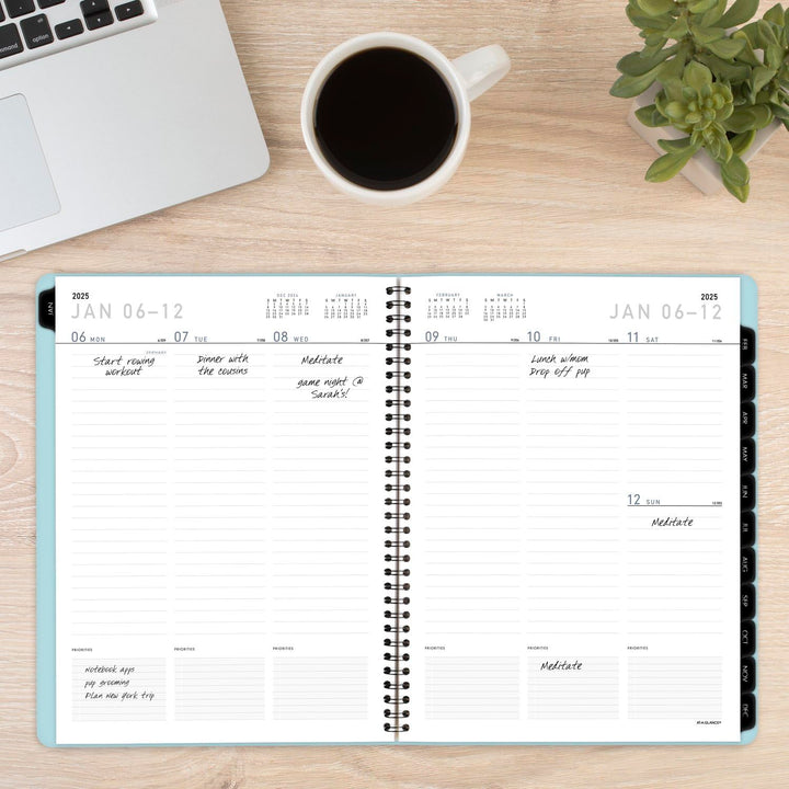 AT-A-GLANCE 2025 Planner, Weekly & Monthly, 8-1/4" x 11", Large, Contemporary Lite, Sky Blue (7095XL3825) 2025 New Edition