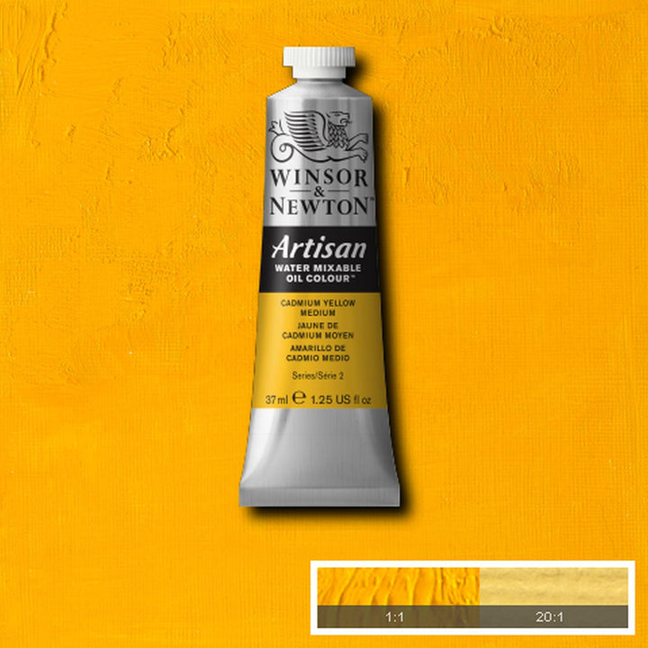 Winsor & Newton Artisan Water Mixable Oil Colour, 1.25-oz (37ml), Cadmium Yellow Medium 37-ml Tube