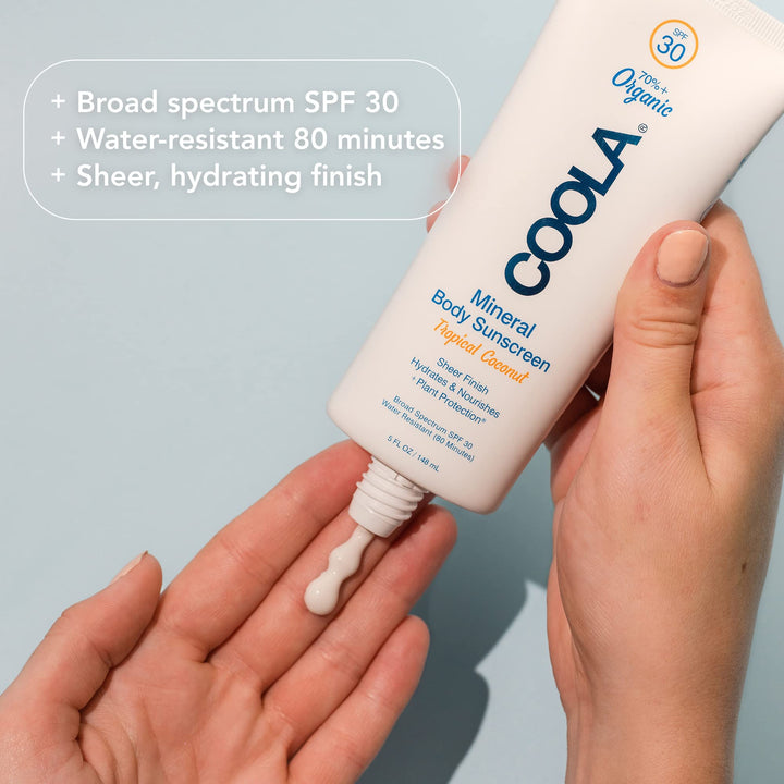 COOLA Organic Mineral Sunscreen Sunblock Body Lotion, Dermatologist Tested Skin Care for Daily Protection, Vegan and Gluten Free, 5 Fl Oz SPF 30