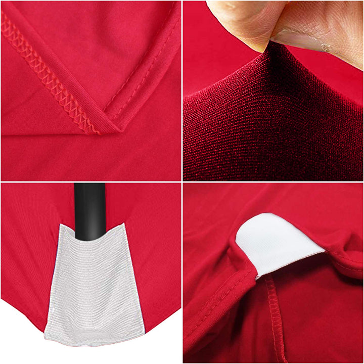 ABCCANOPY Spandex Tablecloths for 6 ft Home Rectangular Table Fitted Stretch Table Cover Polyester Tablecover Table Toppers Red 1PC