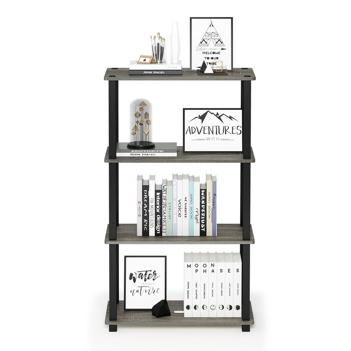 Furinno Turn-N-Tube 5-Tier Multipurpose Shelf / Display Rack / Storage Shelf / Bookshelf, Classic Tubes, Sonoma Oak/White 5-Tier Classic Tube