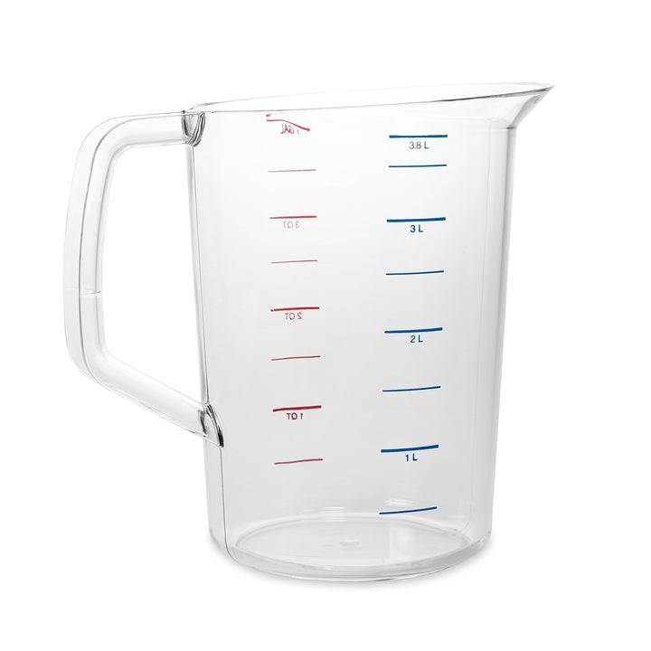 Rubbermaid Commercial Products Bouncer Clear Measuring Cup, 16-Cup/4-Quart, Clear, Strong Food Grade, For use with -40-degree F to 212-degree F, Easy Read for Liquid/Dry Ingredients while Cooking 4 Qt