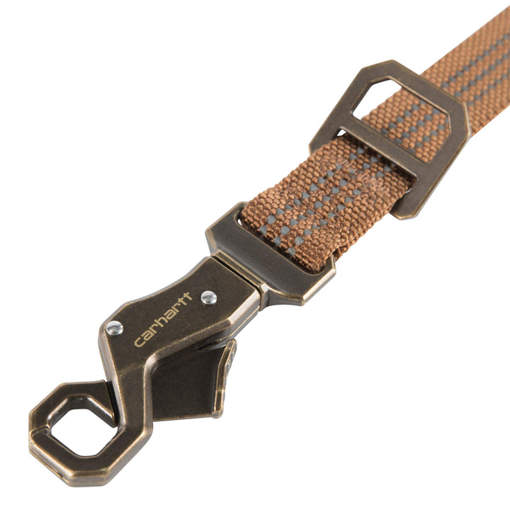 Carhartt Dog Leash Brown/Brushed Brass, Large Carhartt Brown (Nylon Webbing)