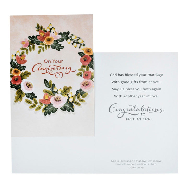 DaySpring - Anniversary - Celebrating Your Anniversary - 4 Design Assortment with Scripture - 12 Boxed Floral Cards and Envelopes (18561)