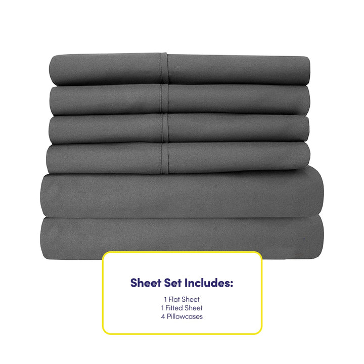 Cal King Size Bed Sheets - 6 Piece 1500 Supreme Collection Fine Brushed Microfiber Deep Pocket California King Sheet Set Bedding - 2 Extra Pillow Cases, Great Value, California King, Black