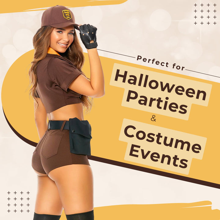 Forplay womens Precious Cargo Postal Delivery Costume Brown X-Small/Small