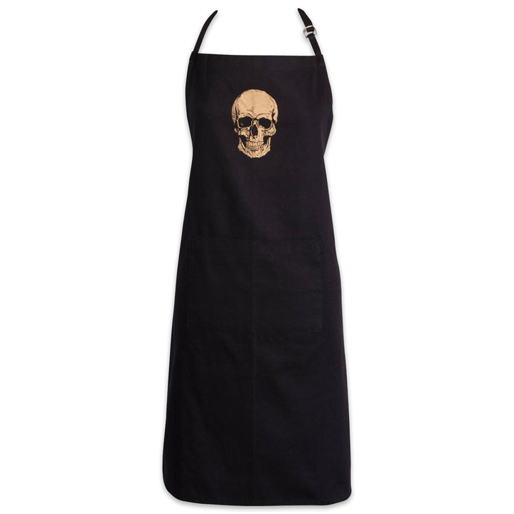 DII Happy Halloween Collection, Halloween Apron, One Size Gold Skull