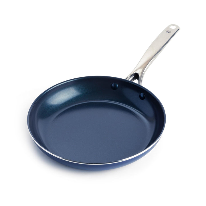 Cookware Diamond Infused Ceramic Nonstick 10" Frying Pan Skillet, PFAS-Free, Dishwasher Safe, Oven Safe, Blue Non-Induction