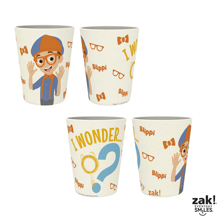 Zak Designs Blippi Kids Dinnerware Set 3 Pieces, Durable and Sustainable Melamine Bamboo Plate, Bowl, and Tumbler are Perfect For Dinner Time With Family (Blippi, TABBS) 8" Plate, 6" Bowl, 10oz Tumbler