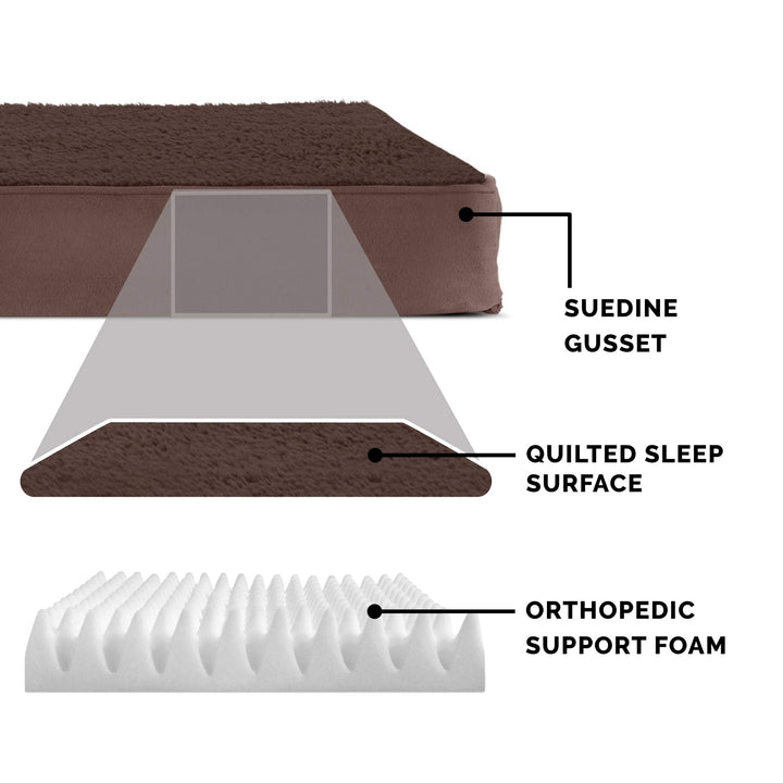Furhaven Orthopedic Dog Bed for Small Dogs w/ Removable Washable Cover, For Dogs Up to 20 lbs - Terry & Suede Mattress - Espresso, Small