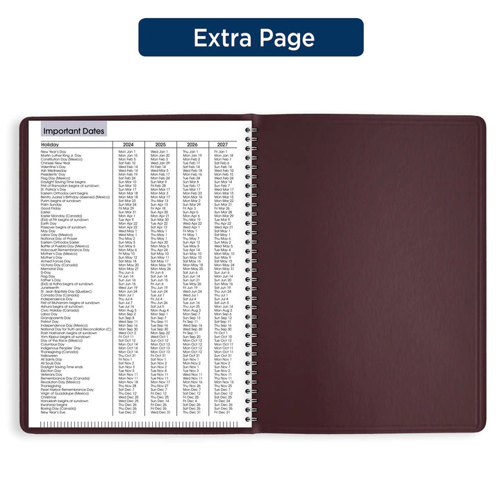 AT-A-GLANCE 2024 Weekly Planner, DayMinder, Quarter-Hourly Appointment Book, 8" x 11", Large, Burgundy (G5201424) 2024 Old Edition