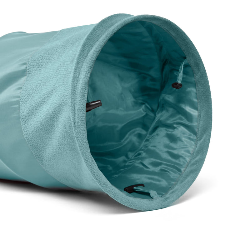 Best Friends by Sheri Ilan Oxford Cat Tunnel for Indoor Cats in Tidepool with Ball Toy, 36" x 10"