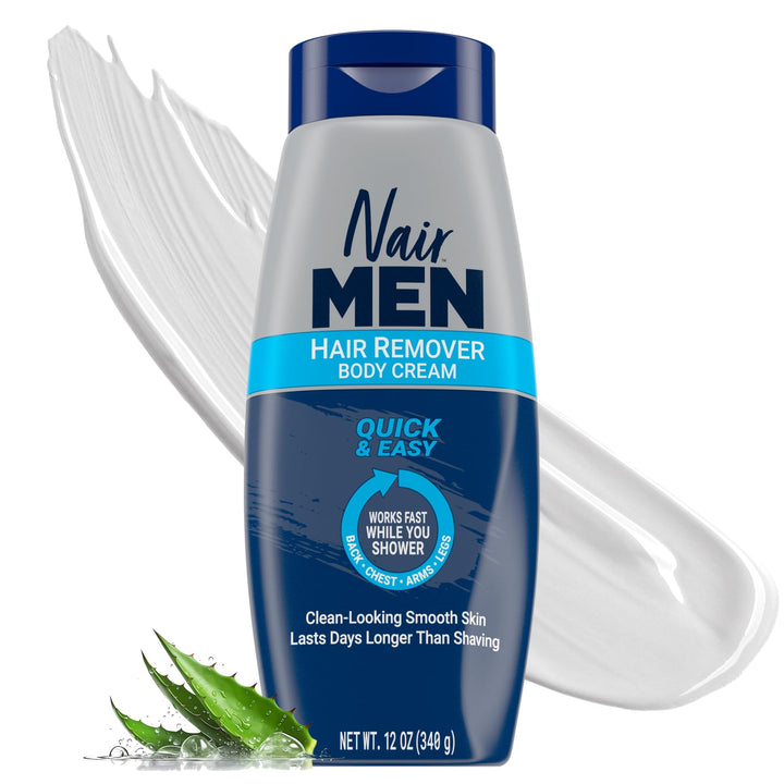 Nair Men Hair Remover Body Cream, Manscape for Smooth Skin for Days, Coarse Hair Removal, 12 oz