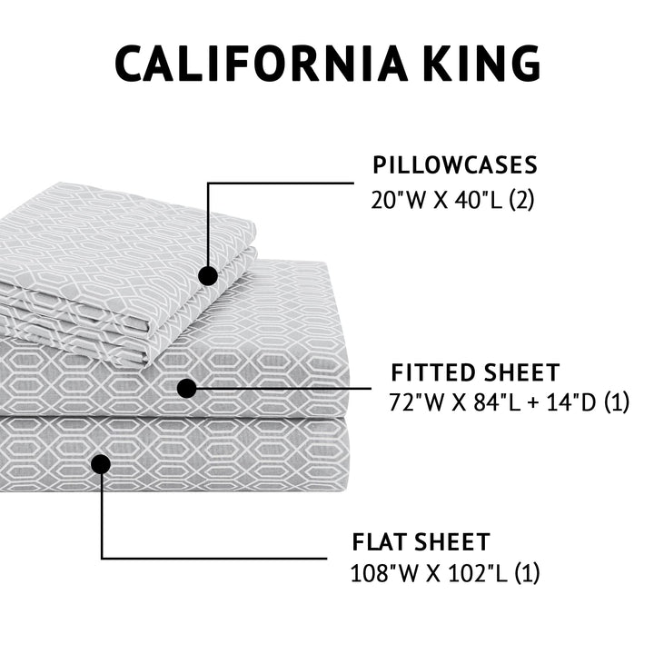 Comfort Spaces 100% Cotton Sheet Set Breathable, Lightweight, Soft with 14" Elastic Pocket Fits up to 16" Mattress, All Season Cozy Bedding, Matching Pillow Case, Queen Good Vibes 4 Piece