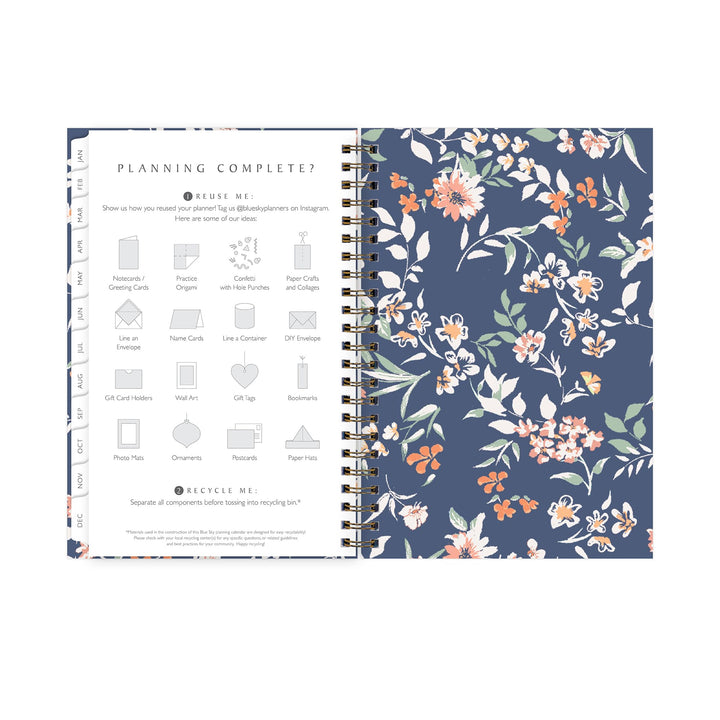 Blue Sky Sustainability 2024 Weekly and Monthly Planner, January - December, 5" x 8", Reinforced Paper Cover, Wirebound, Effie (138329-24) 5" x 8" New Version