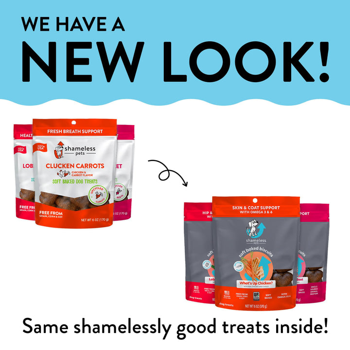Shameless Pets Soft-Baked Dog Treats, Fish & Poultry Variety 3-Pack - Natural & Healthy Dog Chews for Small, Medium & Large Dogs - Dog Biscuits Baked & Made in USA, Free from Grain, Corn & Soy Fish & Poultry Variety Pack 6 Ounce (Pack of 3)
