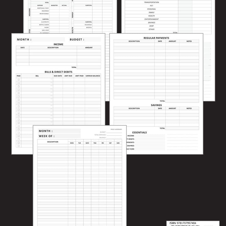 Budget Notebook: Daily Weekly Monthly Budget Planner Workbook with Bill Payment Tracker Debt and Savings Log Organizer Income Expenses Tracker ... Personal or Business Accounting Notebook