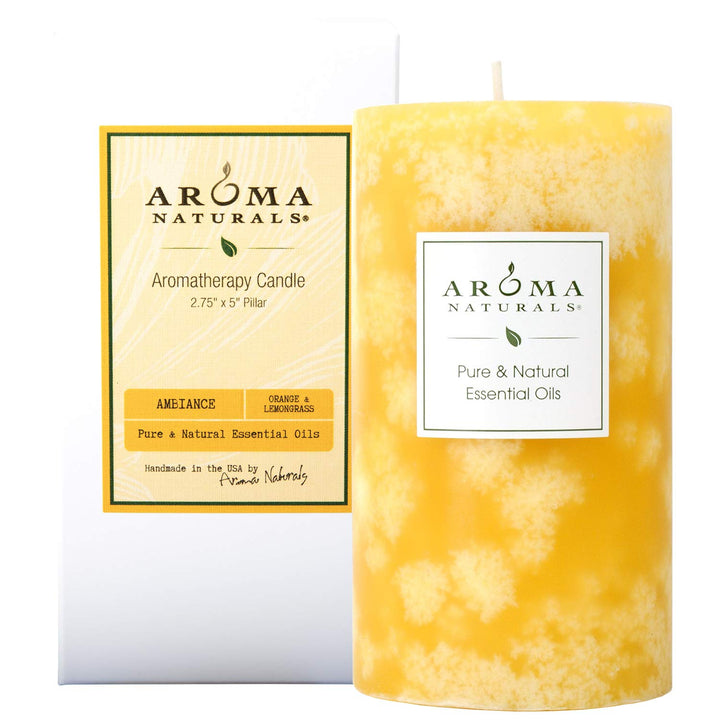 Aroma Naturals Holiday Juniper, Spruce and Basil Essential Oil Pillar Candle, Fresh Forest, 3 inch x 3.5 inch Juniper, Spruce & Basil 3" x 3.5" Pillar