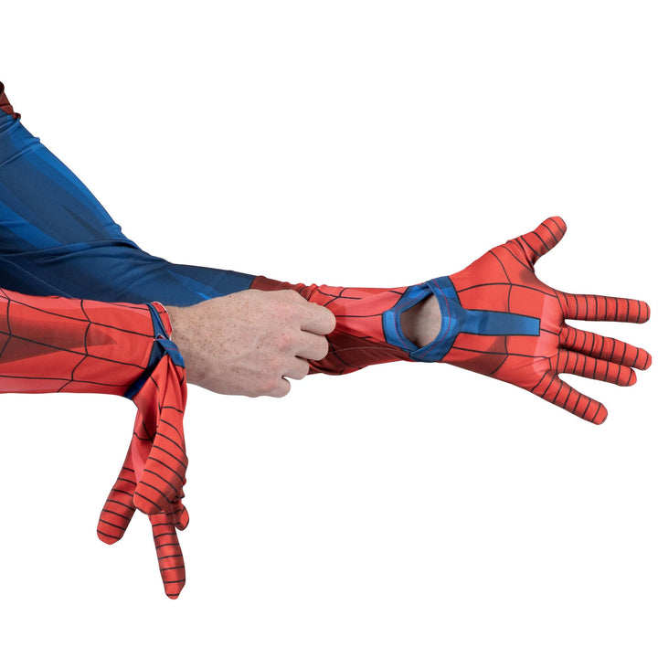 MARVEL Spider-Man Official Adult Deluxe Zentai Halloween Costume - Stretch Spandex with Hidden Zippers and Wrist Slits Large