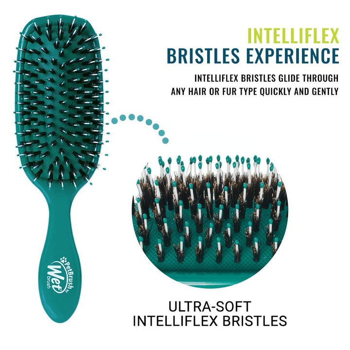 Wet Brush Pet Hair Brush, Smooth & Shine Dog and Cat Brush - De-Shedding Comb & Dematting Tool for Grooming Long or Short-Haired Dogs - Tangle-Free for Less Pulling & Tugging - Teal